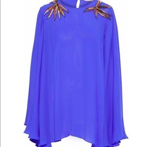 EMILIO PUCCI Draped crepe  Bright Purple blouse 8
